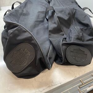 Harley-Davidson Black Zipper Soft Sided Luggage Travel Saddle Bags - (Set of 2)